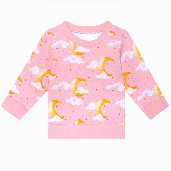 POSH PEANUT 🌙 ☁️sz 10 cloud & moon sweatshirt NWT! 8 9 Celestial print so FAB! - Picture 1 of 4